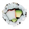 Crab stick and avocado uramaki sushi roll